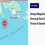 Gempa Magnitudo 4,3 Guncang Kuta Selatan